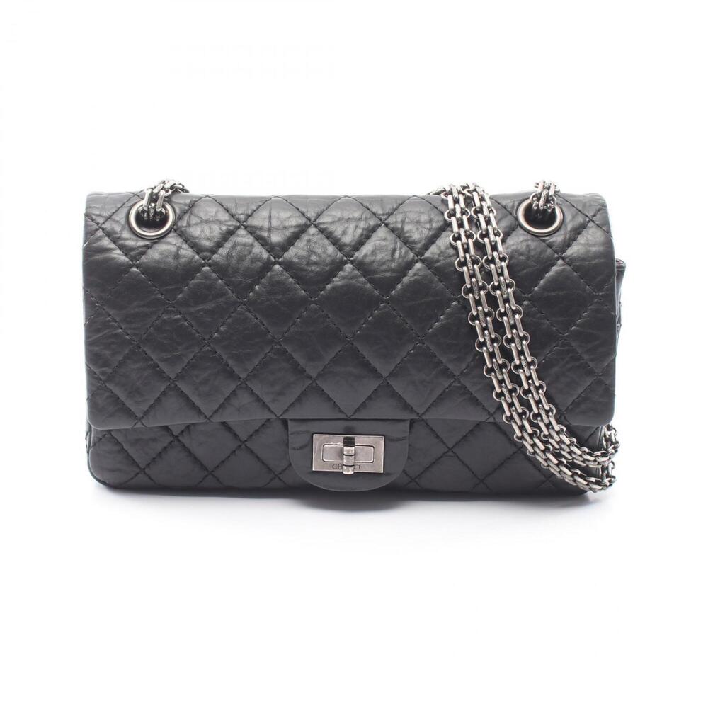 Chanel 2.55 Matelassé Mademoiselle Chain Shoulder Bag Handbag Leather Women's...